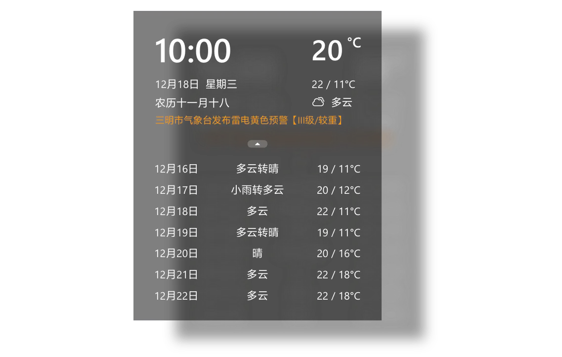 透明桌面天气截图