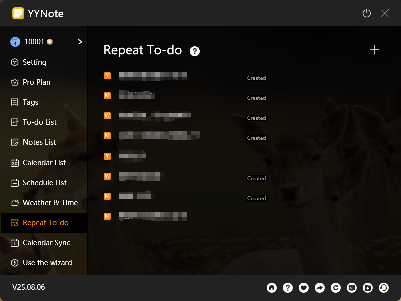 YYNote Recurring Todos Edit Page